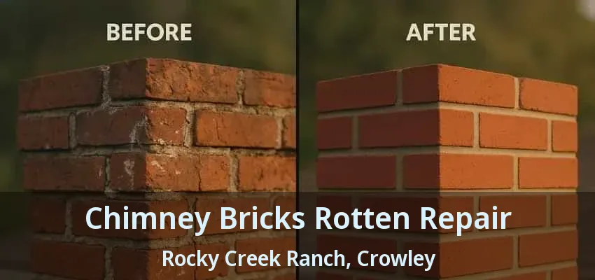 Chimney Bricks Rotten Repair Rocky Creek Ranch, Crowley - TX