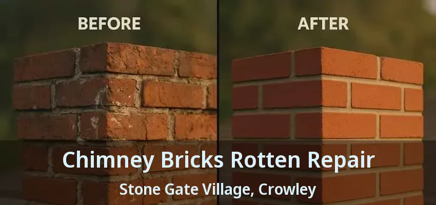 Chimney Bricks Rotten Repair Stone Gate Village, Crowley - TX